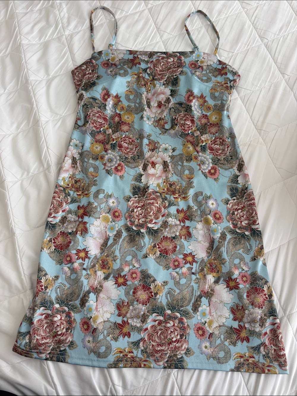Urban Outfitters Light Blue Floral Slip Dress